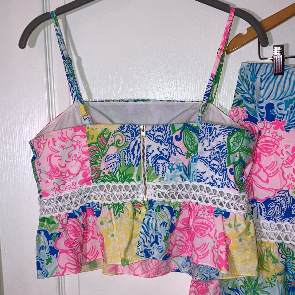 EUC Lilly Pulitzer Jan Set Top & Skirt Size 8 Cheek To Cheek Print - Picture 4 of 12